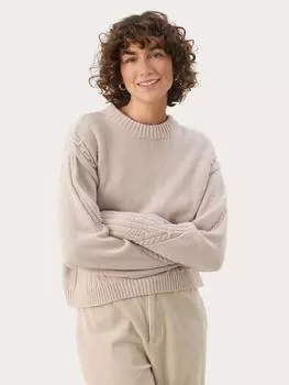 Кардиган из чистой овечьей шерсти merika с отделкой кабелем Part Two, цвет Beige Melange