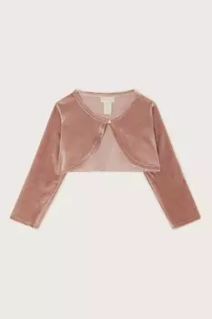 Кардиган из детского бархата niamh Monsoon, розовый