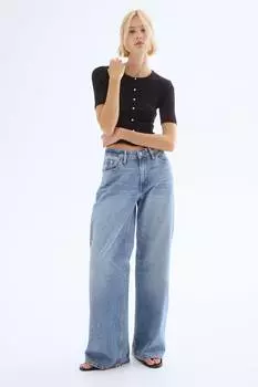 Кардиган из джерси в рубчик H&M, черный