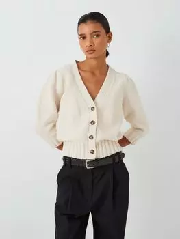 Кардиган из хлопка-букле John Lewis, экрю