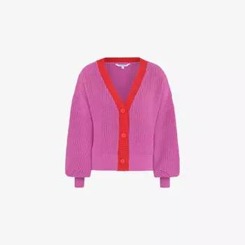 Кардиган из хлопка с контрастной отделкой Hopper Omnes, пурпурный