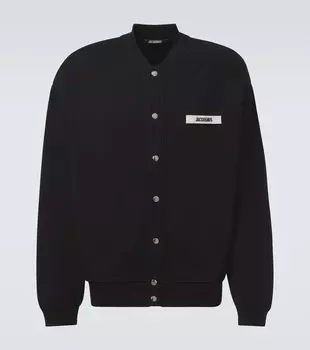 Кардиган из хлопка с рубчиком Jacquemus, черный
