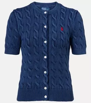 Кардиган из хлопка с узором "косичка" Polo Ralph Lauren, Midnight Royal