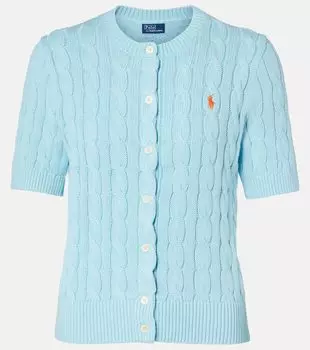 Кардиган из хлопка с узором "косичка" Polo Ralph Lauren, Acadia blue