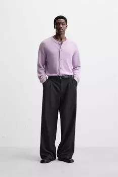 Кардиган из хлопка ZARA, фиолетовый