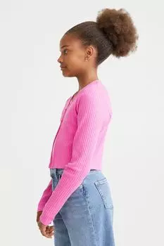 Кардиган из хлопкового трикотажа в рубчик H&amp;M