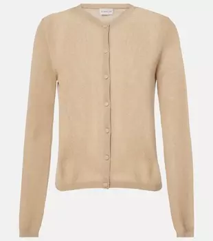 Кардиган из хлопковой смеси с логотипом Moncler, 24D - Beige
