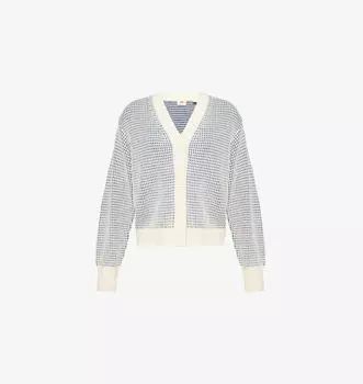Кардиган из хлопковой смеси с V-образным вырезом и принтом «Снежинка» Levis, бежевый