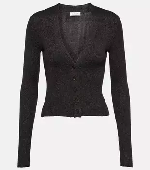 Кардиган из кашемира и шелка Brunello Cucinelli, черный