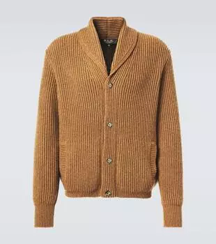 Кардиган из кашемира с рубчиком Fobello Loro Piana, Camel Oasis Melange