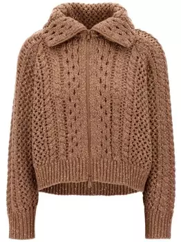 Кардиган из кашемировой смеси Brunello Cucinelli, коричневый