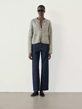 Кардиган из крученой пряжи с пуговицами Massimo Dutti, серый