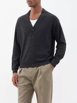 Кардиган из крученой смесовой шерсти Lemaire, серый