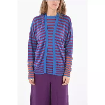 Кардиган из льна в полоску с открытым передом Woolrich, Multicolor