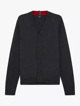 Кардиган из мериносовой шерсти с длинными рукавами Paul Smith, черный