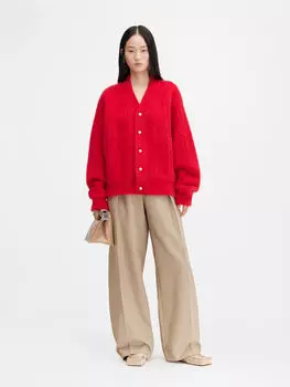 Кардиган из мохера на пуговицах JACQUEMUS The Nuvola cardigan, красный