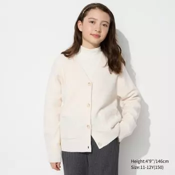 Кардиган из мягкой пряжи с v-образным вырезом UNIQLO, белый