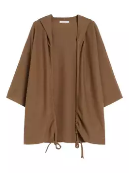 Кардиган из натуральной шерсти с капюшоном MAX MARA, коричневый