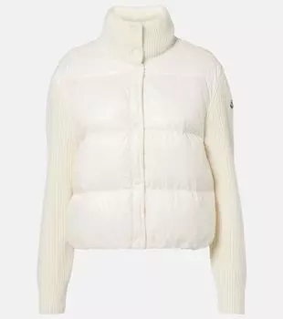 Кардиган из натуральной шерсти с нижними панелями Moncler, 0 - Creme