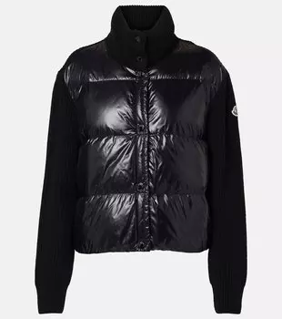 Кардиган из натуральной шерсти с нижними панелями Moncler, 0 - Black