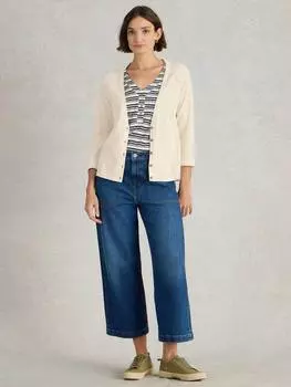 Кардиган из органического хлопка и льна naria White Stuff, белый