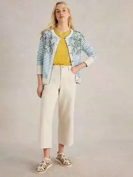 Кардиган из органического хлопка в полоску White Stuff, слоновая кость/разноцветный