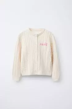 Кардиган из плотной вязки ZARA, экрю