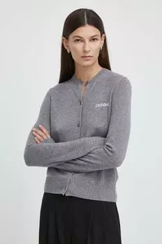 Кардиган из полушерсти Vinny Soft Wool Blen 2ndday, серый