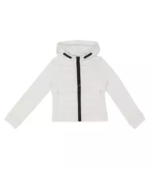 Кардиган из пуха и хлопка Moncler Enfant, белый
