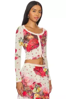 Кардиган из сетчатого принта Jaded London, розовый