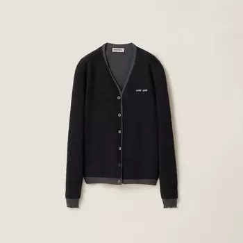 Кардиган из шелка и кашемира Miu Miu, серый