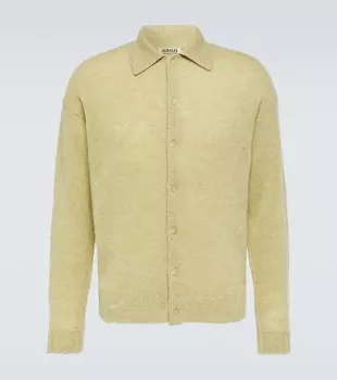 Кардиган из шерсти и кашемира Auralee, желтый