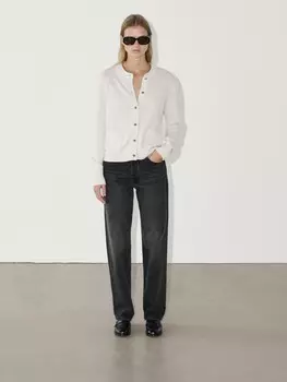 Кардиган из шерсти и кашемира с пуговицами Massimo Dutti, бежевый