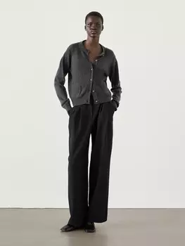 Кардиган из шерсти и кашемира с пуговицами Massimo Dutti, серый