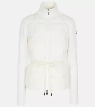 Кардиган из шерсти и стеганого пуха MONCLER, белый