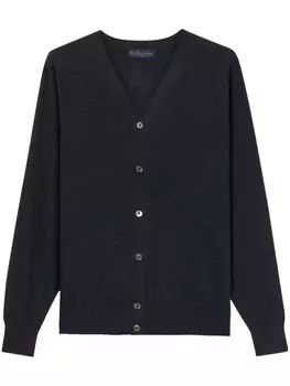 Кардиган из шерсти мериноса Brooks Brothers, серый