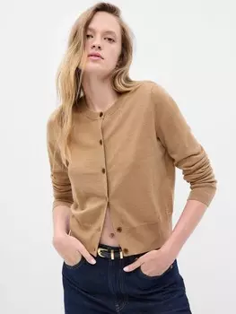 Кардиган из шерсти мериноса Gap, коричневый