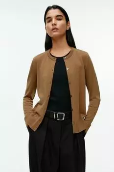 Кардиган из шерсти мериноса H&M, бежевый
