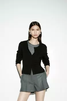 Кардиган из шерсти мериноса H&M, черный