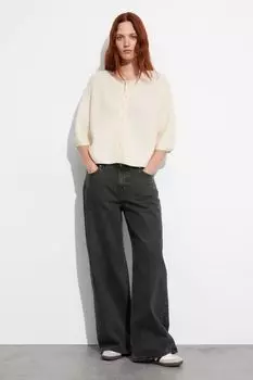 Кардиган из шерсти мериноса в рубчик & Other Stories, белый