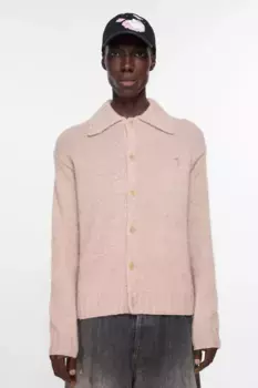 Кардиган из шерсти поло Acne Studios, Pink melange