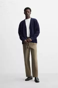 Кардиган из шерсти ZARA, синий