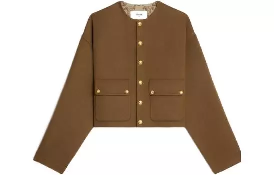 Кардиган из шерстяной ткани CELINE, Umber