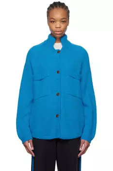 Кардиган из синего мохера и детской альпаки Cordera