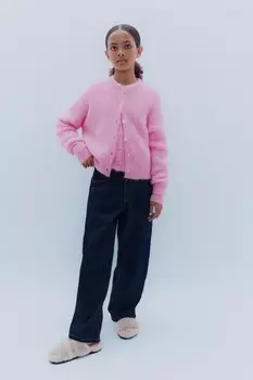 Кардиган из смешанной альпаки ZARA, розовый