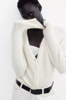 Кардиган из смеси альпаки H&M, бежевый