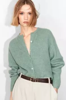 Кардиган из смеси альпаки & Other Stories, зеленый
