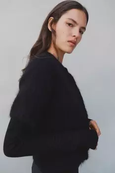 Кардиган из смеси мохера H&M, черный