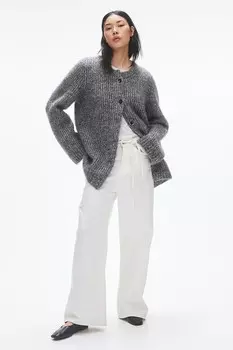 Кардиган из смеси мохера H&M, серый