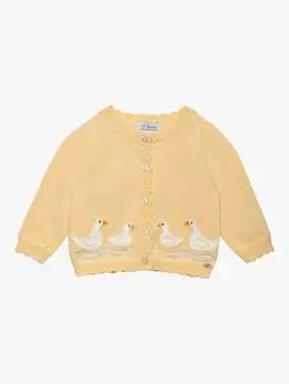Кардиган из смеси шерсти baby duckling Trotters, цвет Pale Yellow